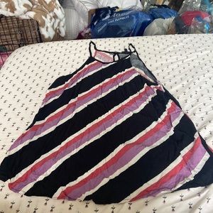 Torrid size 2 halter tank top with purple, pink and white stripes